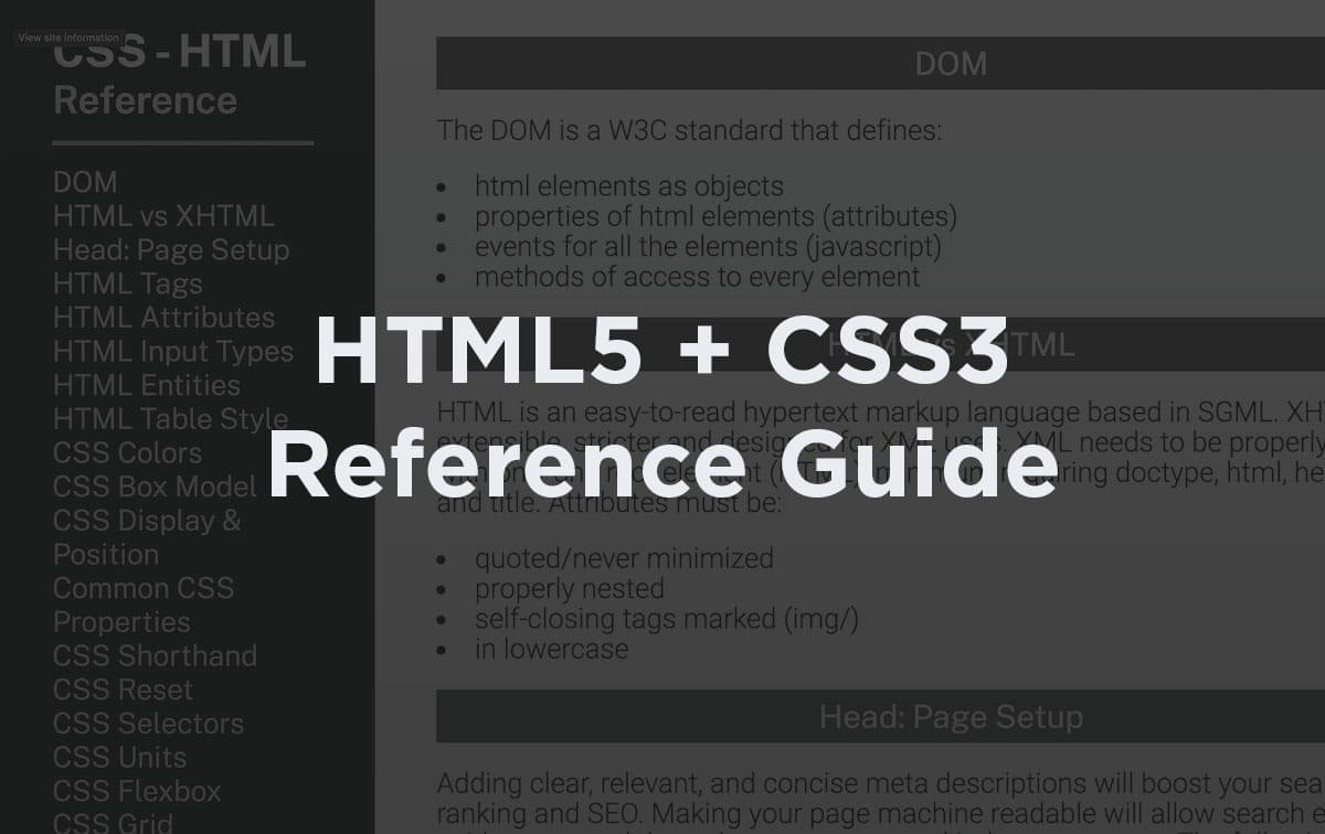 HTML CSS Reference Site